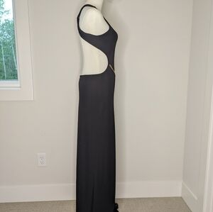 Bcbg max Azria Black Sexy cutout gown Embellished Chain Halloween XXS